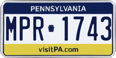PA license plate MPR1743
