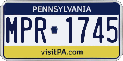 PA license plate MPR1745