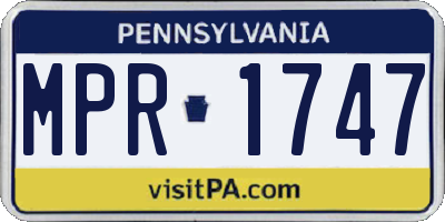 PA license plate MPR1747