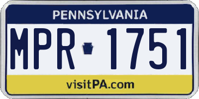 PA license plate MPR1751