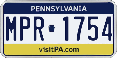 PA license plate MPR1754