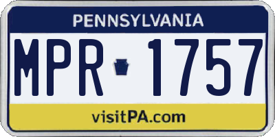 PA license plate MPR1757