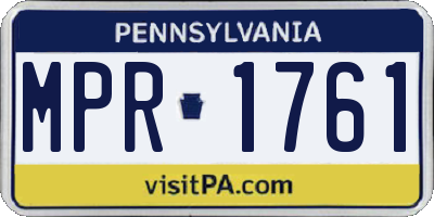 PA license plate MPR1761
