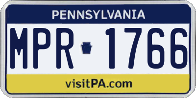PA license plate MPR1766