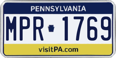 PA license plate MPR1769