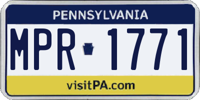 PA license plate MPR1771
