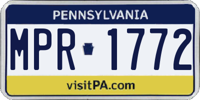 PA license plate MPR1772