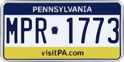 PA license plate MPR1773