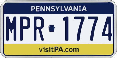 PA license plate MPR1774