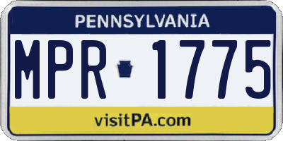 PA license plate MPR1775