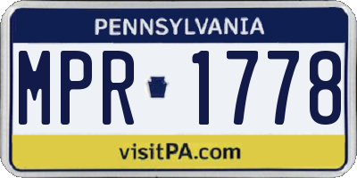PA license plate MPR1778