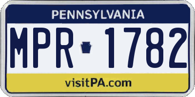 PA license plate MPR1782