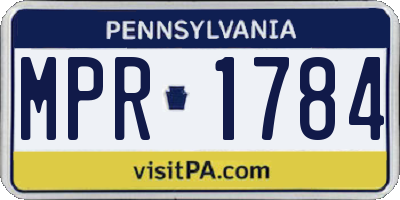 PA license plate MPR1784