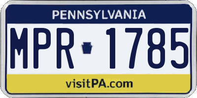 PA license plate MPR1785
