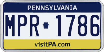 PA license plate MPR1786