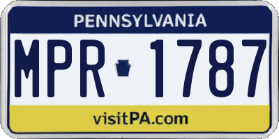 PA license plate MPR1787