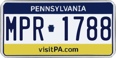 PA license plate MPR1788