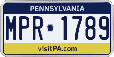 PA license plate MPR1789