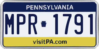 PA license plate MPR1791