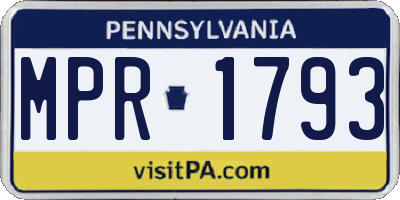 PA license plate MPR1793
