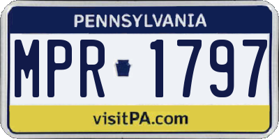 PA license plate MPR1797
