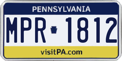 PA license plate MPR1812