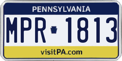 PA license plate MPR1813