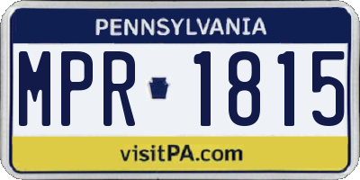 PA license plate MPR1815
