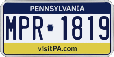 PA license plate MPR1819
