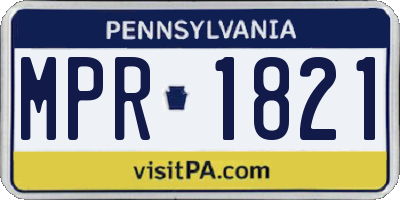 PA license plate MPR1821