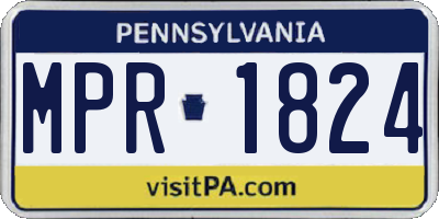 PA license plate MPR1824