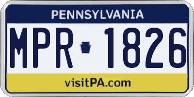 PA license plate MPR1826