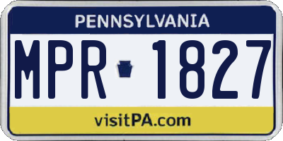PA license plate MPR1827