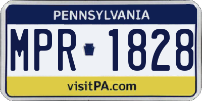 PA license plate MPR1828