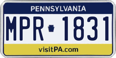 PA license plate MPR1831