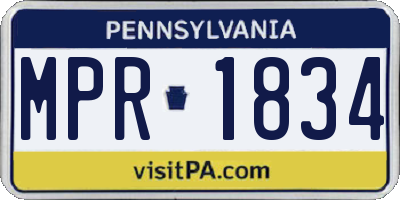 PA license plate MPR1834