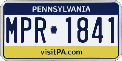 PA license plate MPR1841