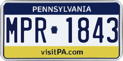 PA license plate MPR1843