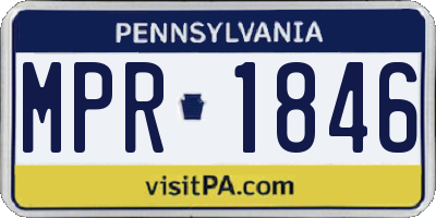 PA license plate MPR1846