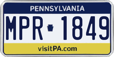PA license plate MPR1849