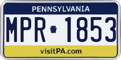 PA license plate MPR1853