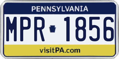 PA license plate MPR1856