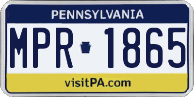 PA license plate MPR1865