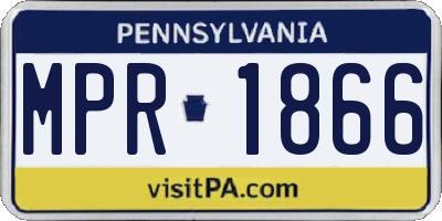 PA license plate MPR1866