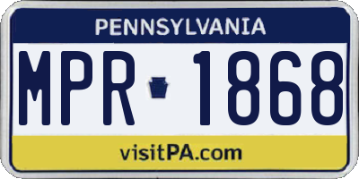 PA license plate MPR1868