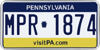 PA license plate MPR1874