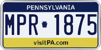 PA license plate MPR1875