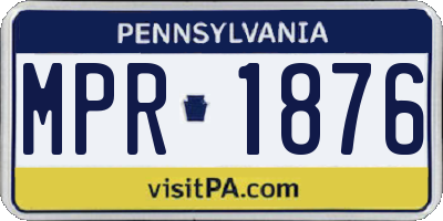 PA license plate MPR1876