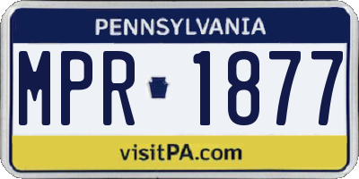 PA license plate MPR1877