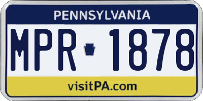 PA license plate MPR1878